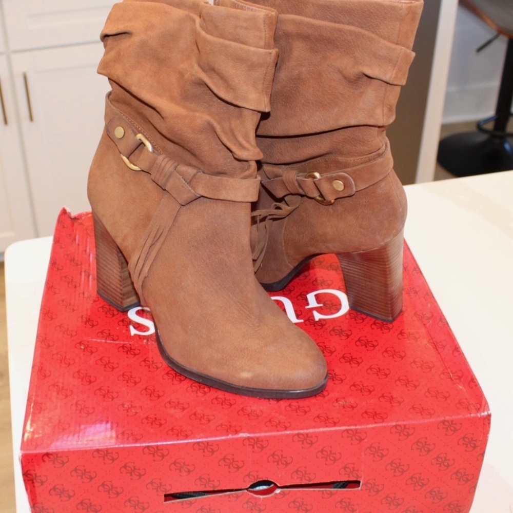 GUESS Women's Brown Heeled Boots